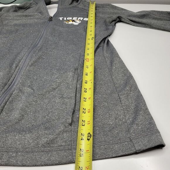 M MU Majestic MISSOURI UNIVERSITY MIZZOU TIGERS zip jacket pockets gray medium - Picture 3 of 11